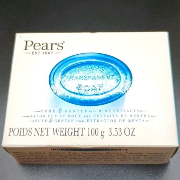 Pears pure gentle transparent blue soap with mint extracts - Picture 1 of 3